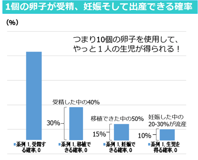 1個の卵子が受精、妊娠そして出産できる確率